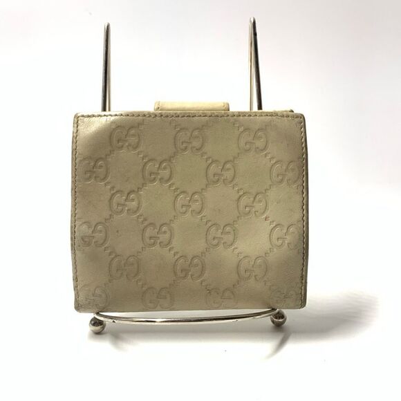 Authentic GUCCI Guccissima GG Logo Compact Wallet Beige - Picture 2 of 9
